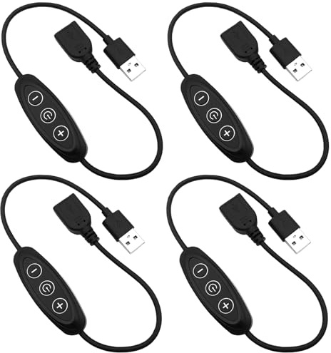 4 stycken LED-dimmer-brytare, 5 V 2 A USB-kabel med strömbrytare, 10 ljusstyrkenivåer, dimmer för LED-lampor, sladddimmer för monokroma LED-remsor och justering av ljusstyrka