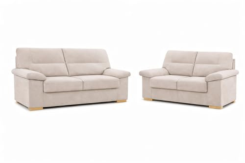 DUPI Sofá Star Pro | Conjunto 2 sofás de 3 + 2 plazas | 1 Sofá 3 plazas 190x100x90 cm | 1 Sofá 2 plazas 160x100x90 cm | Beige