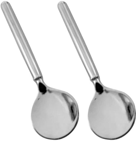 GAROZATION 2pcs Cuillères à Crème Yeux en Alliage de Zinc Argenté, Outil Ergonomique Polyvalent pour Soins Visage, pour Trousse de Maquillage et Voyage