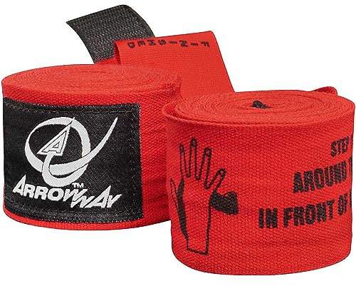 ArrowWay Lehr Hand Bandagen für Kinder Bedruckt Für Boxen & MMA 360, 7cm - Rot