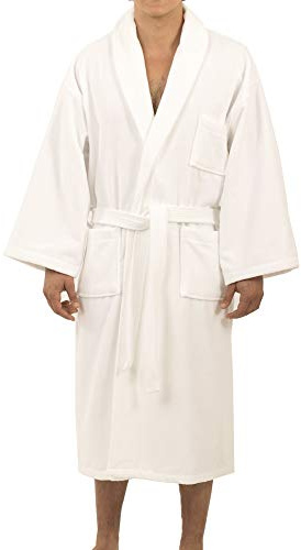 Alpine Swiss Pure Cotton Mens Terry Cloth Bathrobe Super Absorbent Spa Robe WHT XLXXL