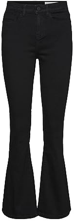 NOISY MAY Sallie High Waist Flare Jeans Donna Jeans Nero