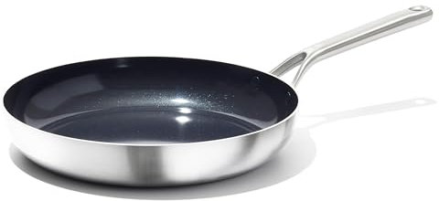OXO Mira Tri-Ply Stainless Steel PFAS-Free Nonstick, 12 Frying Pan Skillet, Induction, Multi Clad, Dishwasher and Metal Utensil Safe