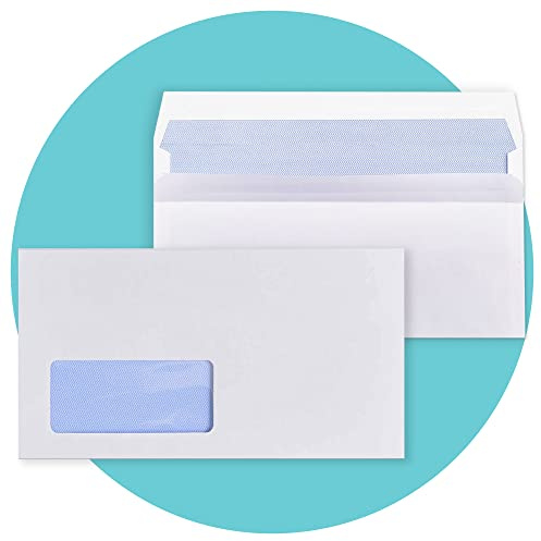 Triplast 100 x DL Window Self Seal Security Envelopes (Size: 110x220mm) | Address Window, Self Sealing & Printer Safe Mailing Paper Envelopes | Ideal for Everyday Home, Office & Commercial Use