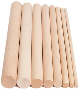 HOMEXO Palo de Madera Redondo for Manualidades, paletas de Hielo y Modelo for Hacer tortas, Espiga Duradera DIY, Modelo de construcción, Herramienta de carpintería, 10 Uds. (Color : 5mmx150mm 50PCS)