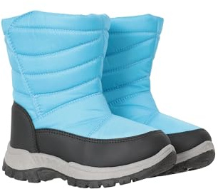 Mountain Warehouse Caribou Junior Kids Snow Boots - Snowproof, Fleece Lining, Warm, Insulated, High Traction Sole - Ideal For Bright Blue Kids Shoe Size 10