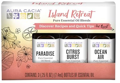 Aura Cacia Island Retreat Essential Oil Kit - Light Aroma, No Synthetic Fragrances