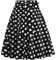 Damen 1950er Jahre Vintage Rock A Linie Faltenrock Hohe Taille Midirock Blumendruck Tellerrock Polka Dot Rockabilly Swing Rock mit G?rtel Knielang Partyrock Schwarz M