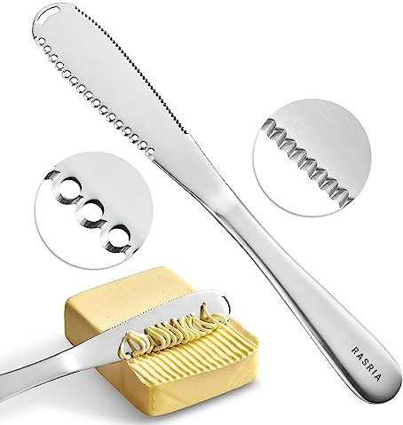RASRIA Butterstreuer Messer für kalte Butter über -6.7°C, Butterschneider, Butter-Lockenwickler, Butterreibe, Butterklinge (2 Messer)