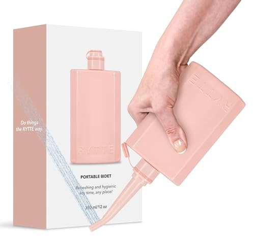 The Original RYTTE Portable Bidet I Fully sealable, Nozzle Hidden Inside The Bottle and Easy to use at Home and on The go II Transforming Personal Hygiene! (Pink)