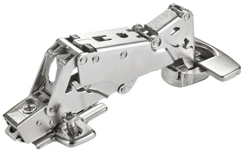 SOTECH Bisagra gran angular165° Sensys 8657i de esquina presente cierre | amortiguado y automático, montaje rápido + placa de altura 0 mm con tornillos Euro + tapa de cazoleta