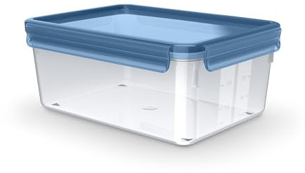 Emsa Clip & Close Eco Frischhaltedose, 3,7 L, Öko-Design, auslaufsicher, hygienisch, mikrowellen-/gefrier-/spülmaschinengeeignet, BPA-frei, Blau, N1171600