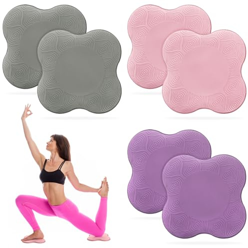 Faswin 6 Pack Yoga Knee Pads, Pilates Knee Pad Cushion Extra Thick Foam for Knees Elbows Wrists Hands Head, Support Foam Pads for Women and Men