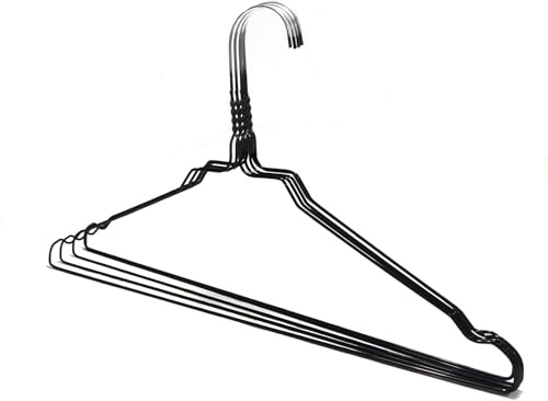 RSR Hangers klädhängare metall svart trådhängare 20 stycken metallhängare set trådklädhängare metall tråd byxhängare galvaniserade platsbesparande pulverbeläggning 40 cm