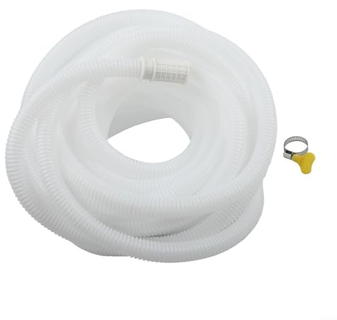 Tubo di scarico flessibile per condizionatore d'aria, deumidificatore e drenaggio dell'acqua della lavatrice, con morsetto e connettori (10 m)