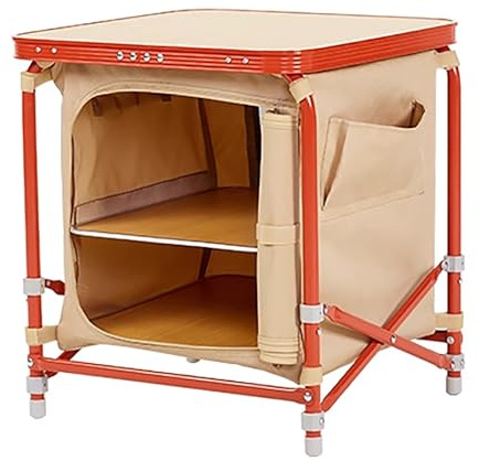 Portable Folding Camping Storage Cabinet - Versatile Outdoor Table with Carry Bag for BBQs Picnics Parties and Indoor Use - Easy Setup Lightweight