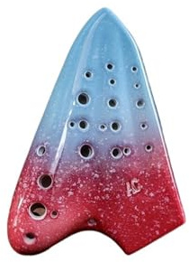 Ocarina Triple Ocarina Alto C Key AC retro keramisk flöjt porslin traditionella musikinstrument (färg: 8)