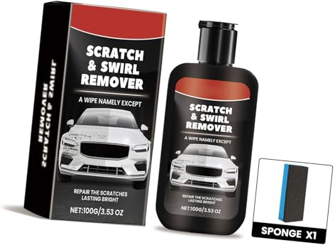 Cenifin Kit de restauración de pintura de coche mejorado, crema para eliminar arañazos y manchas, con esponja de pulido, 100 g, herramienta de pulido de pintura de coche