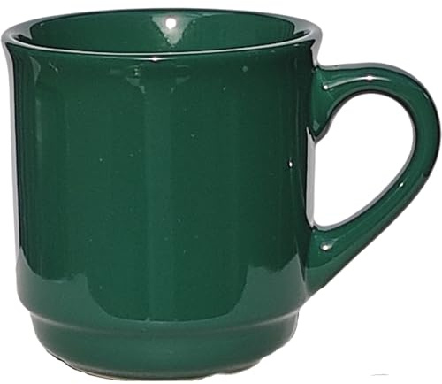 Glasveredlung Schmitz Glühweinbecher Glühweintasse 26 cl, stapelbar, Keramik (4, grün, ohne Dekor und ohne Füllstrich)