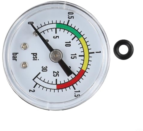 Indicateur de pression à double échelle pour pompes à filtre à sable Intex 11224 35,6 et 40,6 cm avec corps en acier inoxydable robuste et raccord fileté
