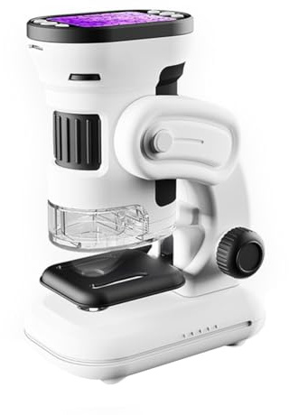 Akfldms Microscopio Electrónico Digital con Pantalla de Alta Definición, Lupa, Juguetes de Enseñanza Científica, Regalo para Niños