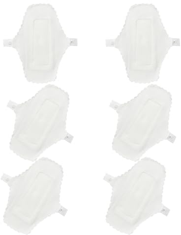 SEWACC 6piezas Protector Diario Lavable de Algodón para Mujer Forro Reutilizable para Ropa Interior Blanco Fácil de Fijar con Botón para Viajes