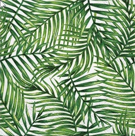 20 Servietten Grüne Palmenblätter/Tropen/Pflanzen/Sommer 33x33cm