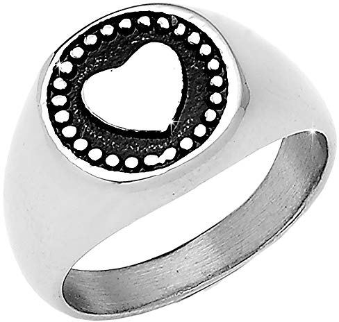 Beloved ❤️ Anello da mignolo da Donna retrò in Acciaio Inossidabile - Varie Misure, Anallergico, Alta qualità (Cuore, 9)