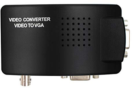 HDSUNWSTD Portable BNC to VGA Video Converter Composite S-Video Input to PC VGA Out Adapter Digital Switch Box for PC MACTV Camera DVD DVR