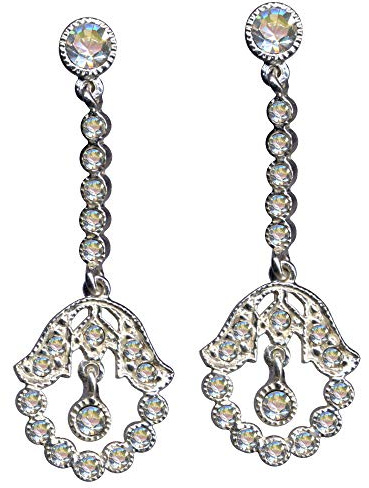 Örhängen/äkta silver 925 med zirkonia/ungdomsstil design/stenfärg: transparent vit exklusiv extravagant/köp smycken online/58094, Sterlingsilver 925, zirkonstenar, zirkoniumkristall strass