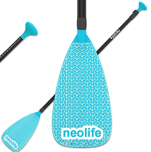 XUXIAKE SUP Paddel mit Aluminium Schaft und Nylon Klinge, Schwimmende Paddelboard-Ruder, verstellbar 170-210 cm, Blau