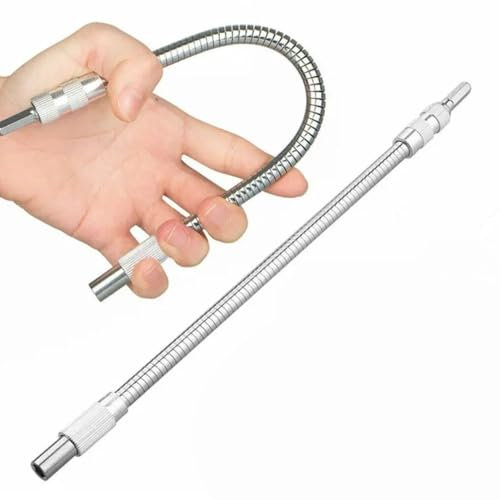 Bendy Drill Bit Extension, 200mm 1/4 Inch Flexible Screwdriver Bit Holder Electronic Screwdriver Drill Extension Attachment, Magnetic Screwdriver Flexible Drill Shaft