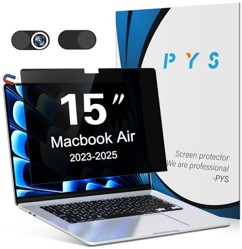 PYS Magnétique Filtre de Confidentialité pour MacBook Air 15 Pouces (2025-2023,M4/M3/M2), Filtre de Confidentialité Amovible pour Ordinateur Portable et Protection Antireflet