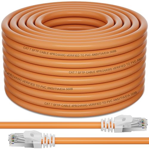 LAN Kabel 20 Meter, Cat 7 Netzwerkkabel 20m Outdoor, Ethernet Kabel Schirmung Wlan Kabel S/FTP Internetkabel, Hohe Geschwindigkeit Patchkabel Gigabit 10000Mbit/s 600MHz RJ45 Kabel für Router Modem