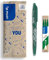 PILOT - FriXion Ball 0.7 Set - Radierbarer Tintenroller + 3er-Minen-Set - Nachfüllbarer Rollerball aus recyceltem Kunststoff - Angenehmes Schreibgefühl - Grün - Mittlere Spitze