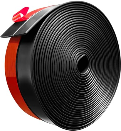 Silicone Weather Stripping, 2 inch (W) x 20 Ft (L) Door Draft Stopper Window Seal Strip for Gaps of Door & Windows, Garage Door Under Bottom, Sealing Tape Shower Doors Sweep, Black