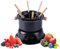 Käsefondue Topf Aus Gusseisen, Gusseisen-Fondue-Set, Hot Pot Schmelz Tiegell, Mit Spritzwassergeschützte, Kohlenstoffstahl, Mit 6 Gabeln, für Die Zubereitung Von Suppe Käse Schokolade Käsefondue
