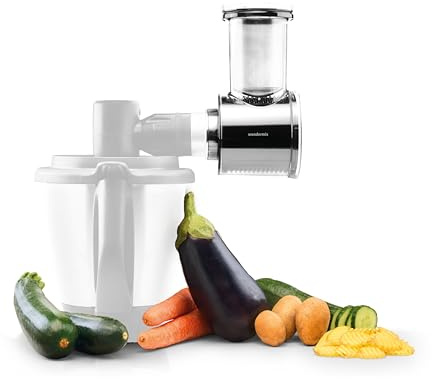 Wundermix - Gemüseschneider Aufsatz für WunderCentix® & Thermomix TM6 TM5 • 5 Schneideinsätze • einfache Reinigung • Gemüseschneider Zubehör für Küchenmaschine