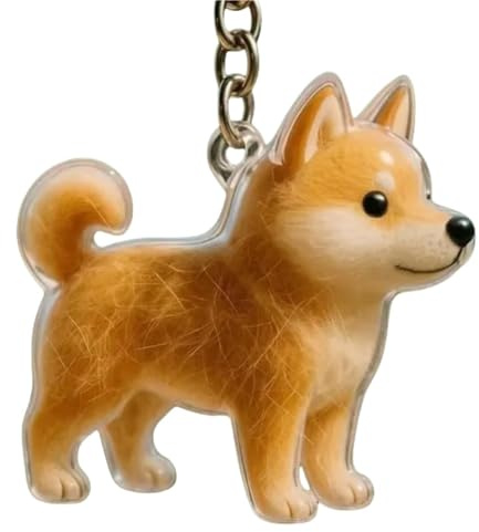 Porte-clés collecteur de poils de chien, boîte de rangement commémorative, capsule en fourrure transparente et souvenir significatif(Shiba Inu)