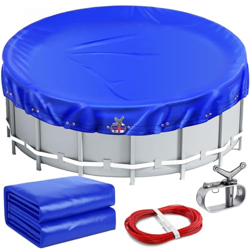 Telo invernale per piscina Ø 460 – 500 cm, copertura per piscina invernale in materiale PE da 200 g/m², copertura per piscina rotonda, per estate e inverno, Ø 560 cm