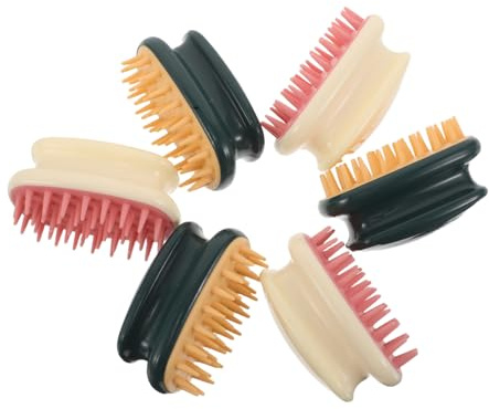 COLLBATH 6 Cepillos Masajeadores En Para Champú Y Cuero Cabelludo Masajeador Portátil Para El Cuero Cabelludo Cepillo Para Lavar El Cabello De Masaje Para Mujer De
