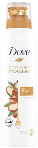 Dove Duschschaum Rasierschaum Damen 6er Pack Arganöl für Samtweiche Haut spendet Feuchtigkeit (6 x 200 ml)