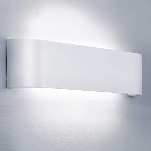 Lightess Applique da Parete Interno Moderno 16W Lampada da Parete LED Interni Lampada a Muro Luce per Camera da Letto Scale Corridoio, 30 cm 6000K Bianco Freddo