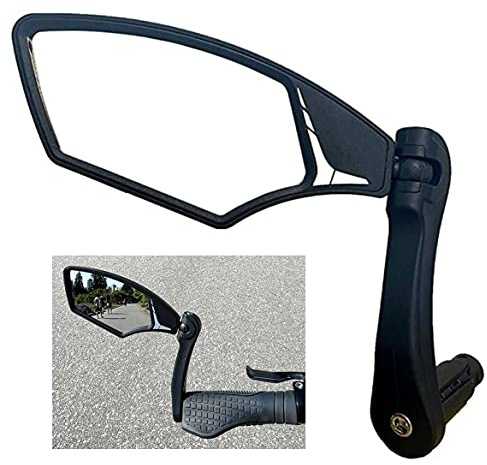 Hafny NEW Bar End Bike Mirror, HD Automotive Grade Glass Lens, Shatterproof, Adjustable Cycle Mirror, E-Bike Mirrors, HF-M900LS-FR04