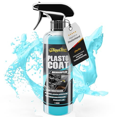 ShinyChiefs PLASTO COAT - seidenmatte Farbauffrischung für den Auto-Innenraum - Für Leder, Kunstleder, Kunststoff, Gummi und Vinyl - Schutz vor UV-Strahlung - wasserabweisend, 500ml