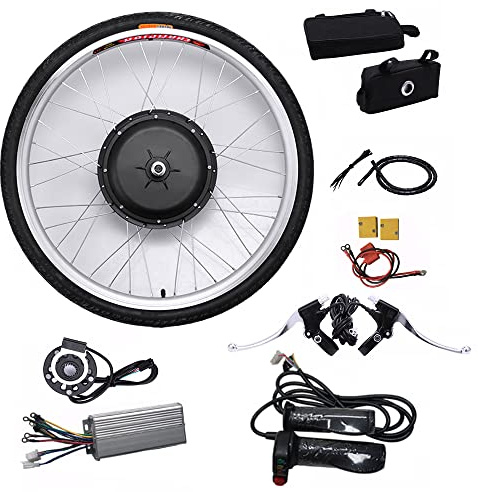 GMSLuu Kit de construcción de rueda delantera para bicicleta de montaña, bicicleta de montaña, kit de refuerzo de bicicleta eléctrica, 36 V, 250 W, 26 pulgadas, kit de conversión de motor
