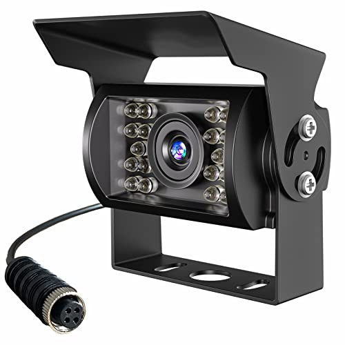 AHD 1080P HD Backup Camera, IP69 Waterproof IR Night Vision Wide View Angle Reversing Rear View Camera with GX12 M12 4 Pin Connector for Monitor, for RV Truck Trailer Pickup Camper Bus Van Tractor