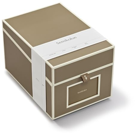 Semikolon 370079 CD- und Fotobox - 17,7 x 15,7 x 25,6 cm - für 10 x 15 cm Fotos - Cover fango beige