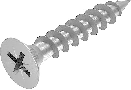 SECCARO Spånskiva skruv 6 x 35 mm, rostfritt stål V2A VA A2, träskruv med full gänga, korssslits/PZ, 200 stycken
