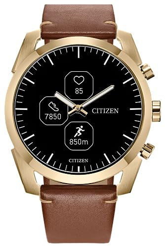 Citizen CZ Smartwatch with YouQ wellness app featuring IBM Watson® AI and NASA research, black and white customizable display, Bluetooth, HR, Activity Tracker, 18-day battery life, iPhone® and